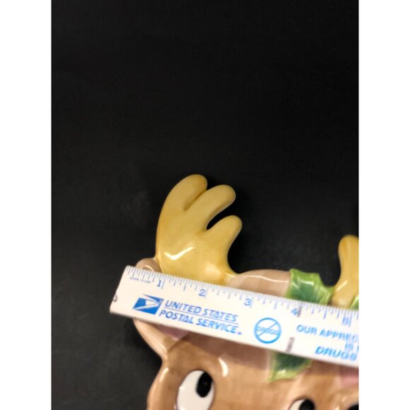 Fitz and Floyd "Snack Therapy" Reindeer Plate Vtg - Picture 3 of 6